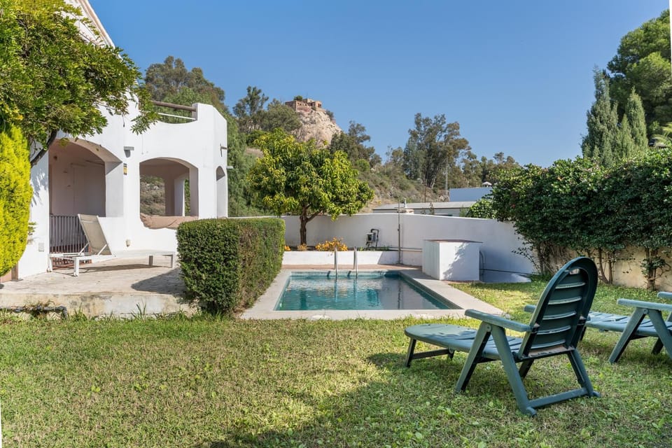 Property building, Living room, Swimming pool