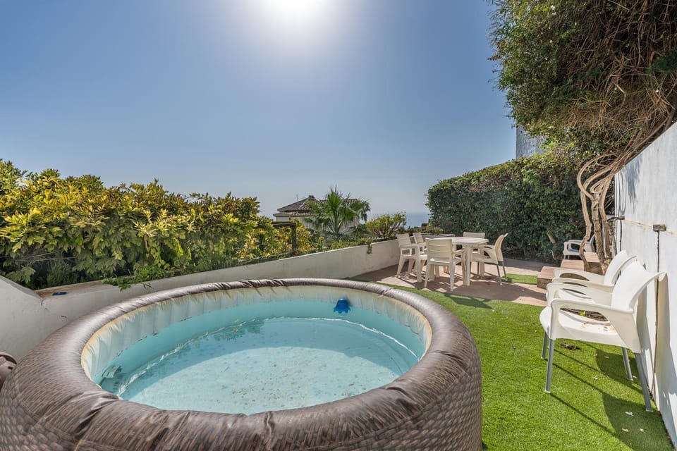Property building, Living room, Swimming pool