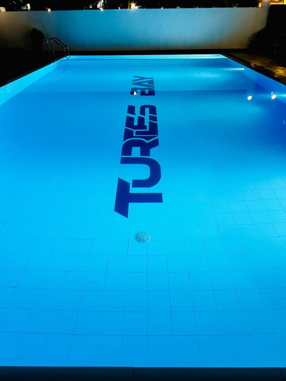 Night, Pool view, Swimming pool, Swimming pool