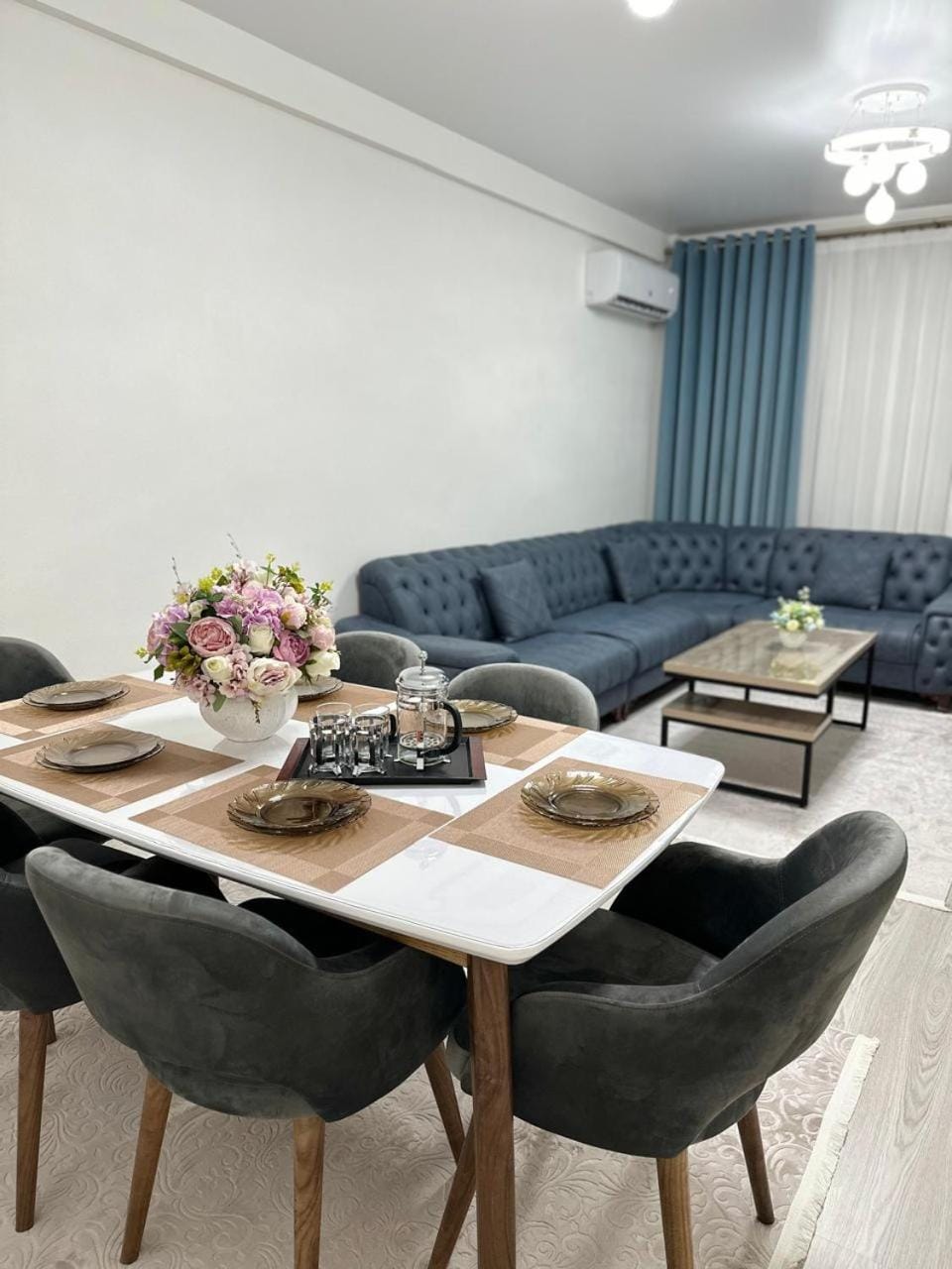 Living room, Seating area, Dining area, air conditioner