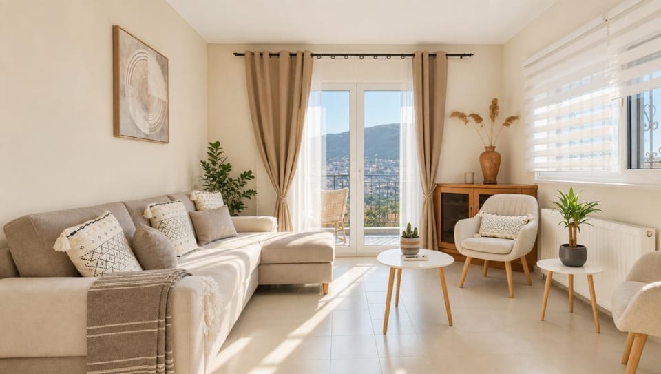 Bed, Living room, Seating area, Bedroom
