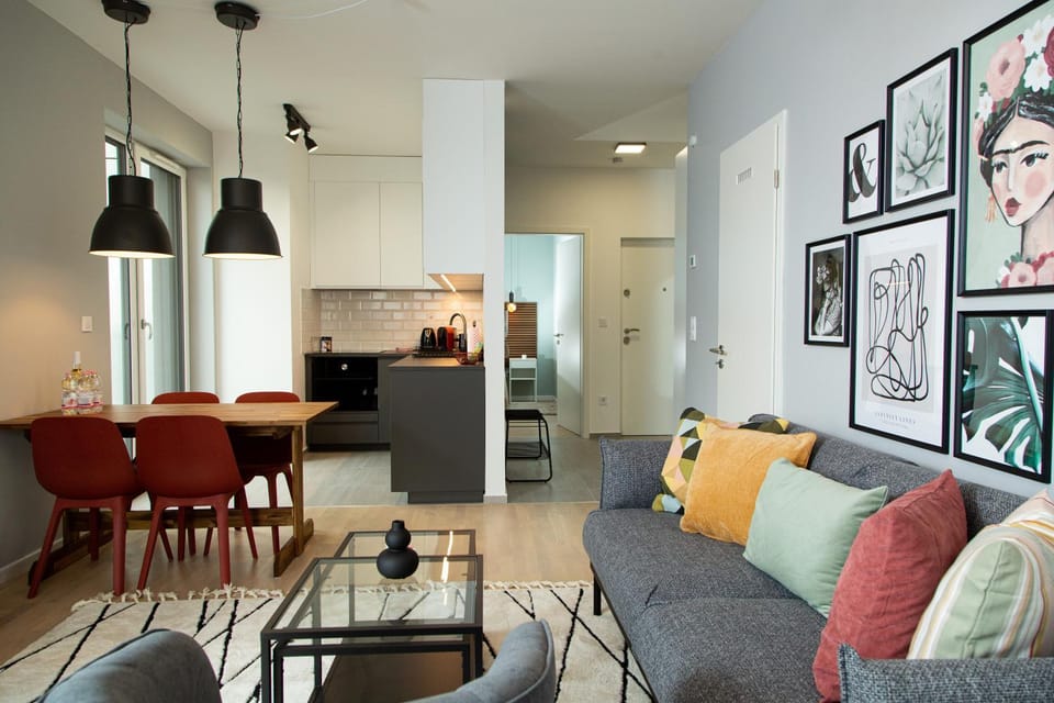 Kitchen or kitchenette, Living room, Dining area