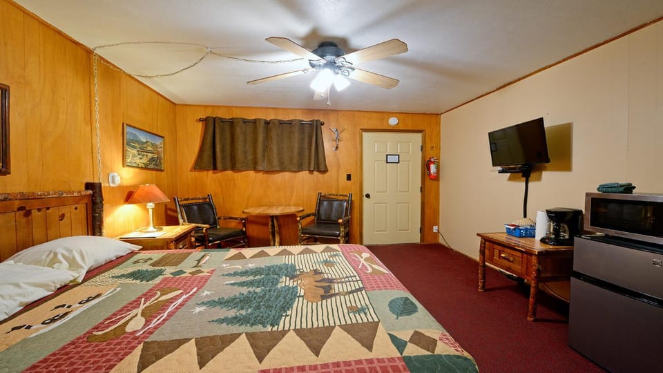 Bed, TV and multimedia, Coffee/tea facilities, Kitchen or kitchenette, Seating area, Bedroom, dishwasher, furniture, microwave, minibar