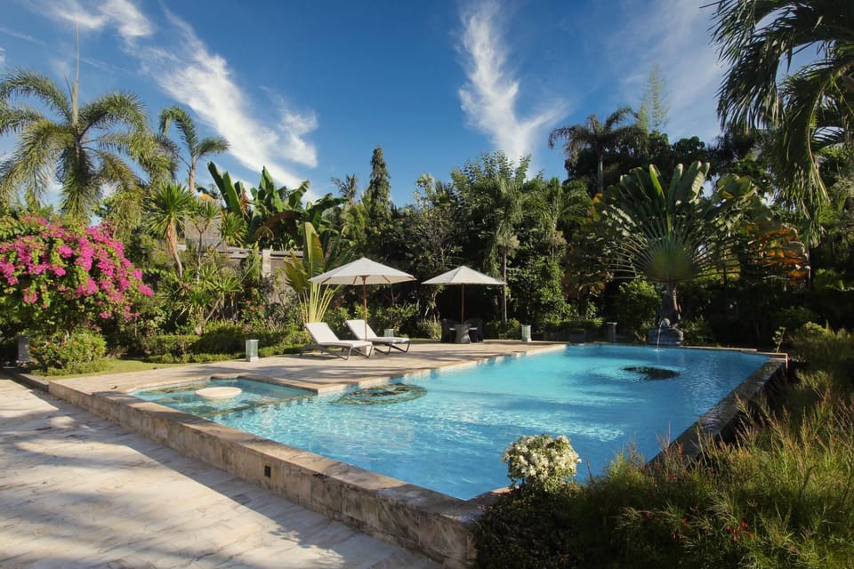 Natural landscape, Garden, Garden view, Pool view