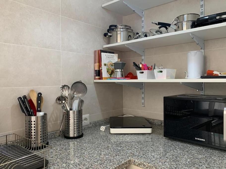 Kitchen or kitchenette, toaster