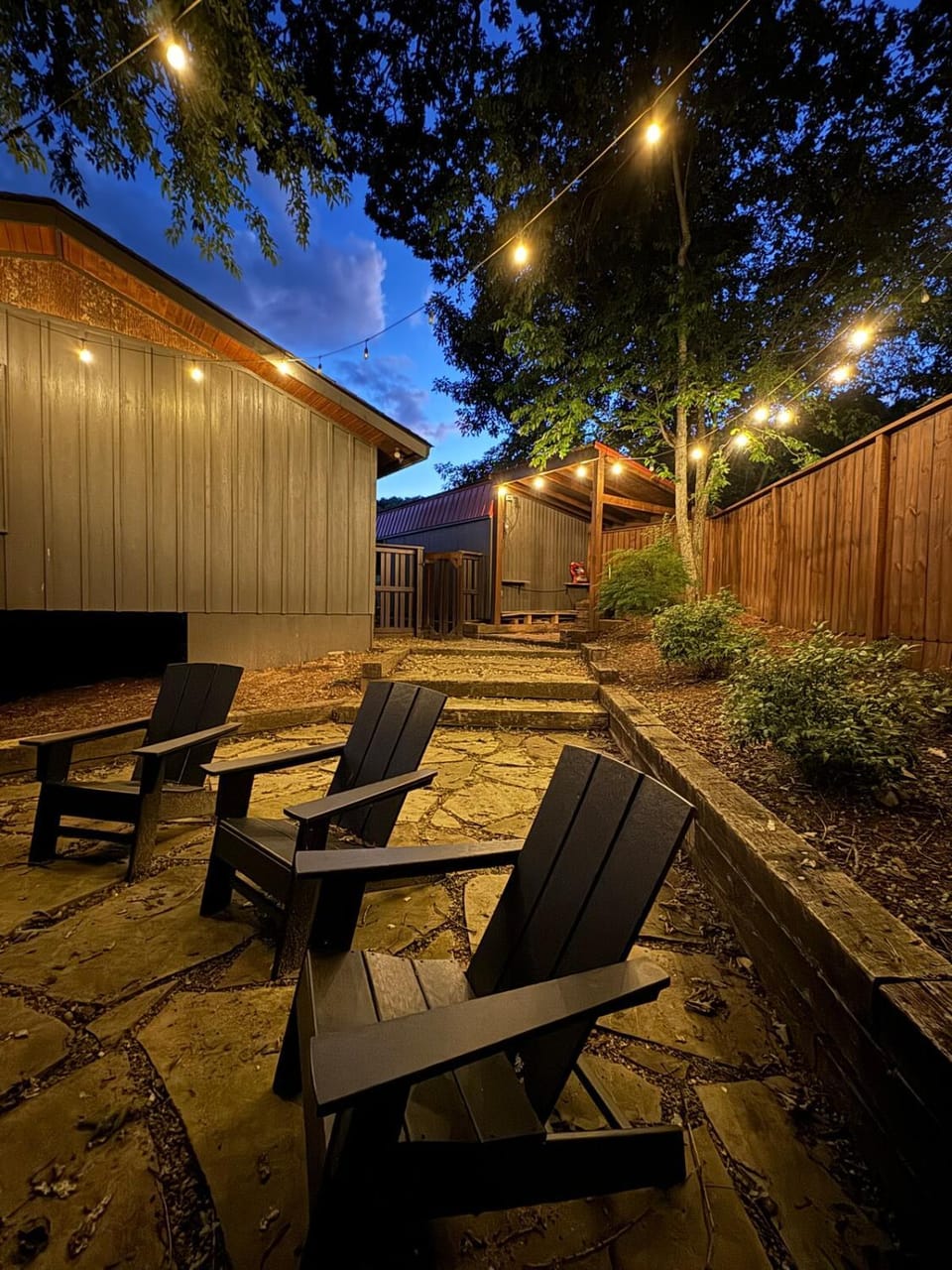 Patio, Night, Garden, Garden view