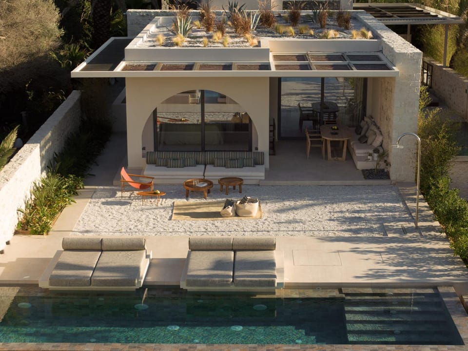 Patio, Seating area, Pool view