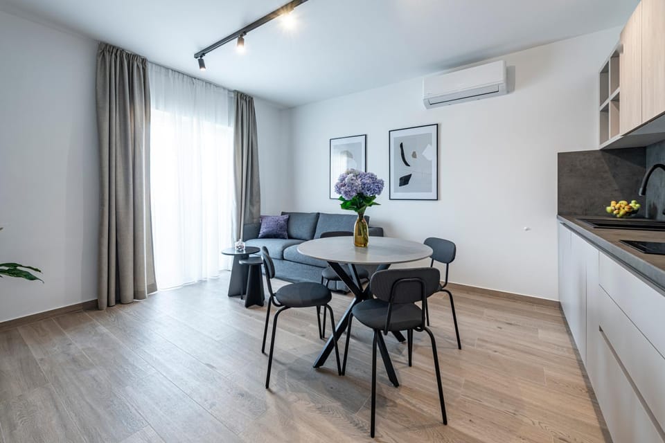 Kitchen or kitchenette, Living room, Dining area, air conditioner