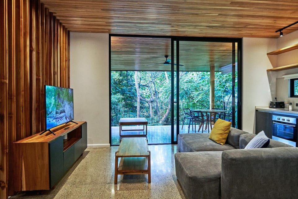 Living room, kitchen
