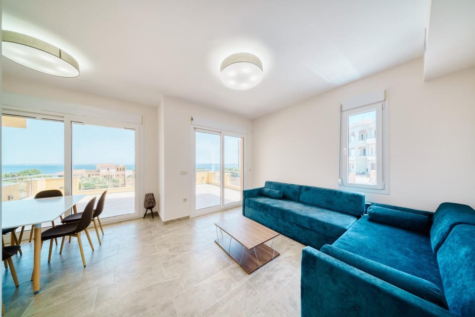 Living room, Seating area, Dining area, Sea view