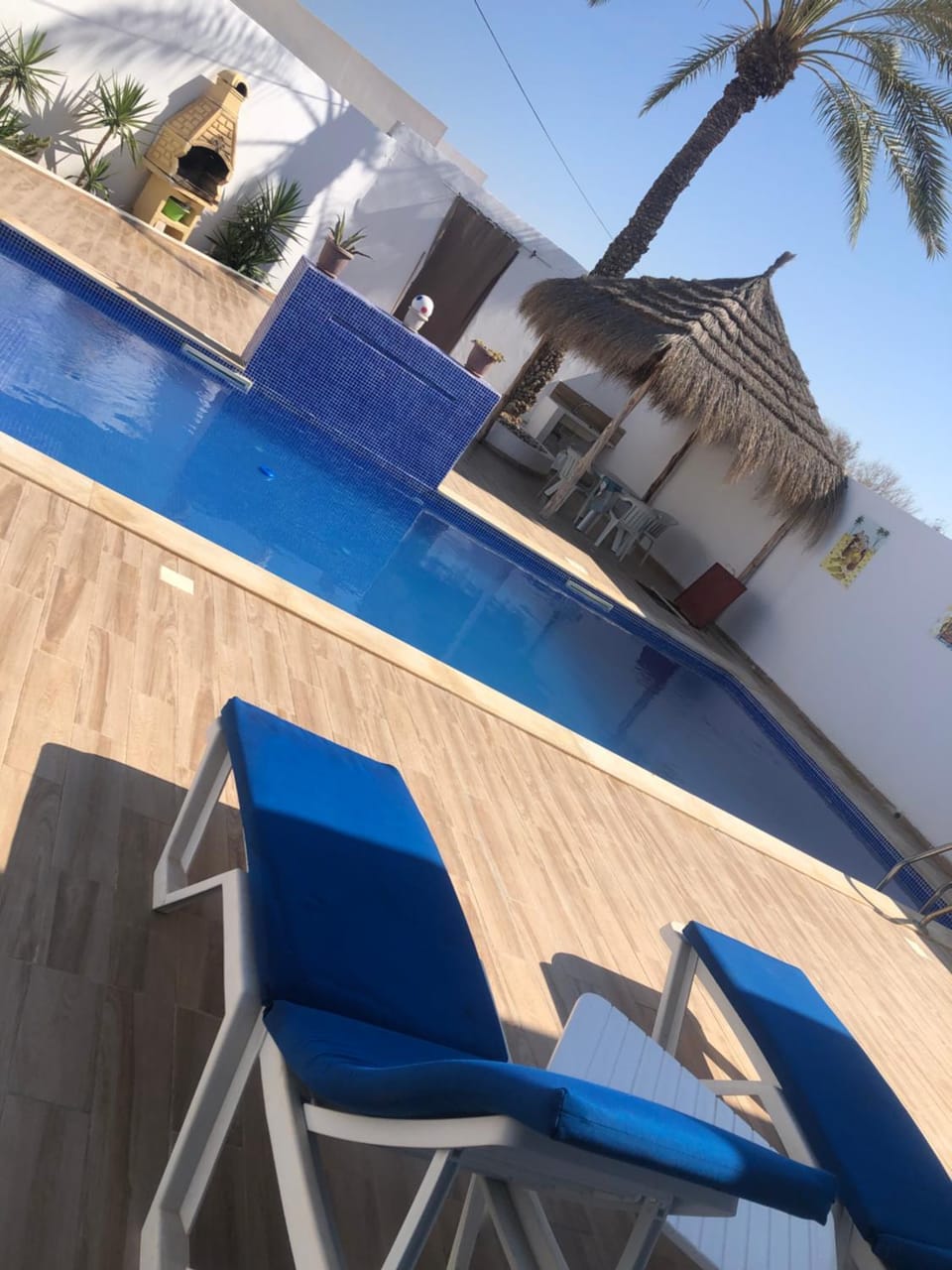 Patio, Pool view, sunbed