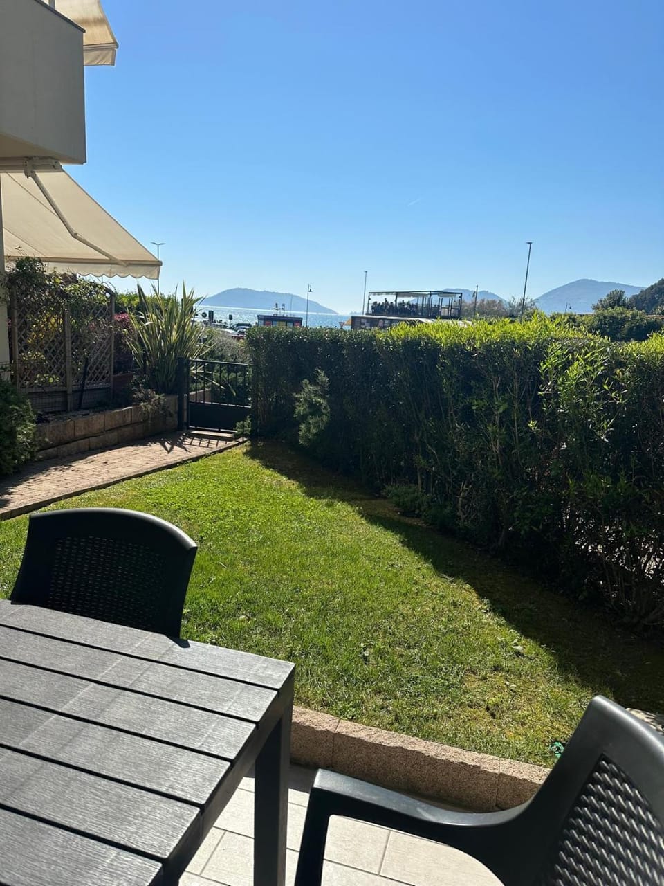 Patio, Natural landscape, Garden, Dining area, Garden view, Sea view
