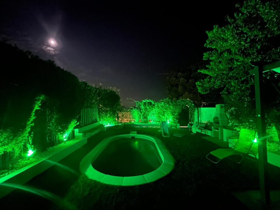 Night, Garden, Garden view, Pool view, Swimming pool