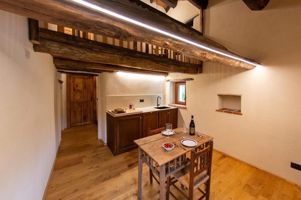 Kitchen or kitchenette, Dining area, stove