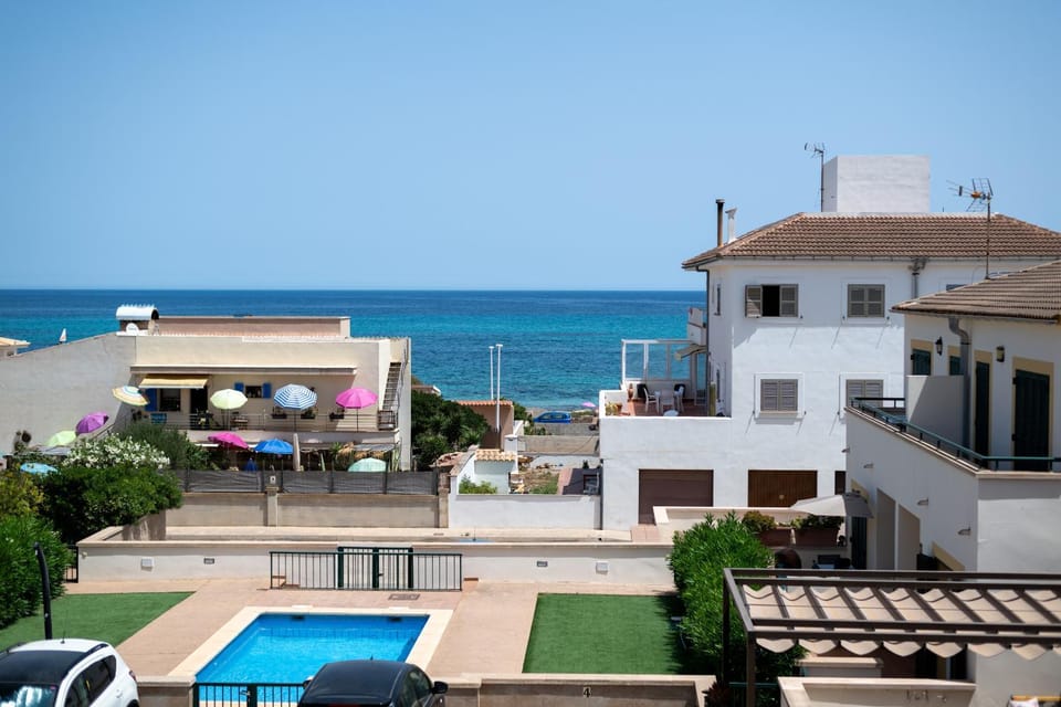 Property building, Living room, Swimming pool