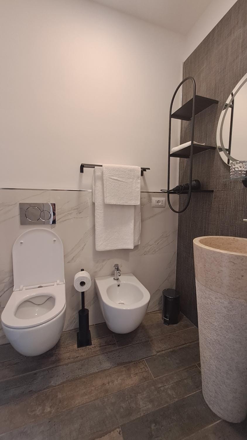 Toilet, Bathroom, bidet, towels