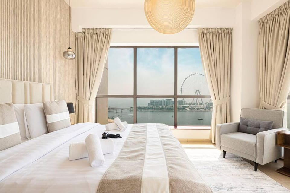 Bed, Natural landscape, Bedroom, Sea view