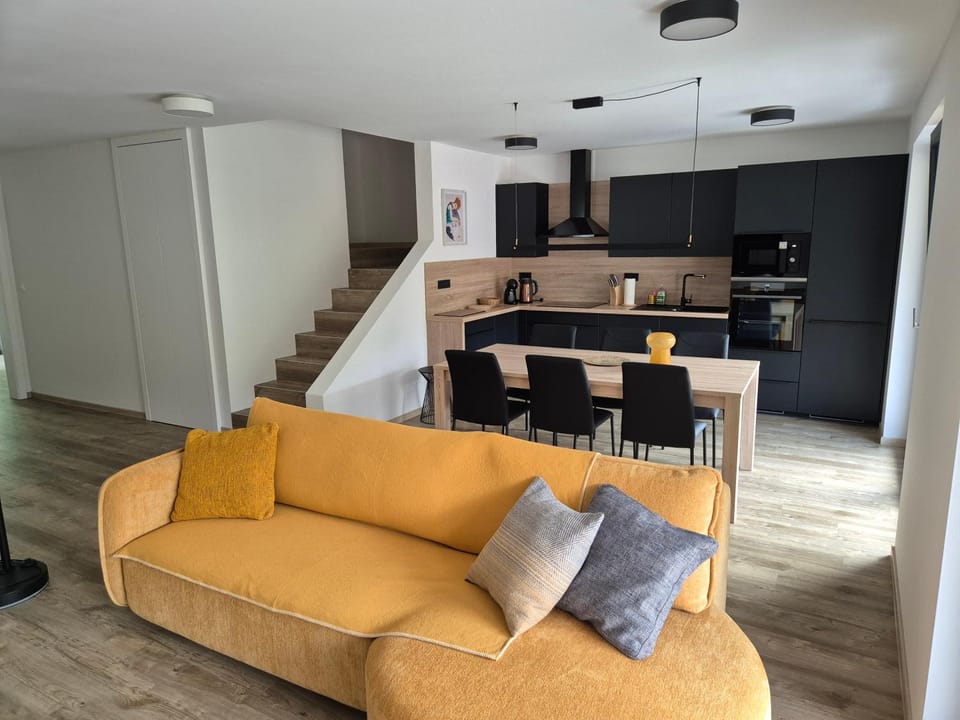 Kitchen or kitchenette, Living room, Dining area