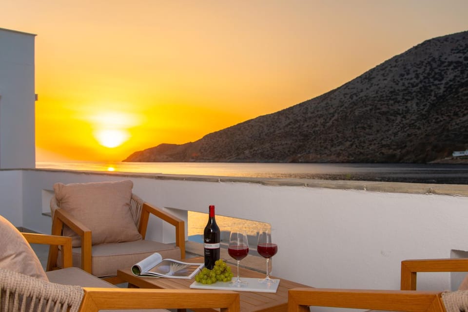 Night, View (from property/room), Balcony/Terrace, Sea view, Sunset