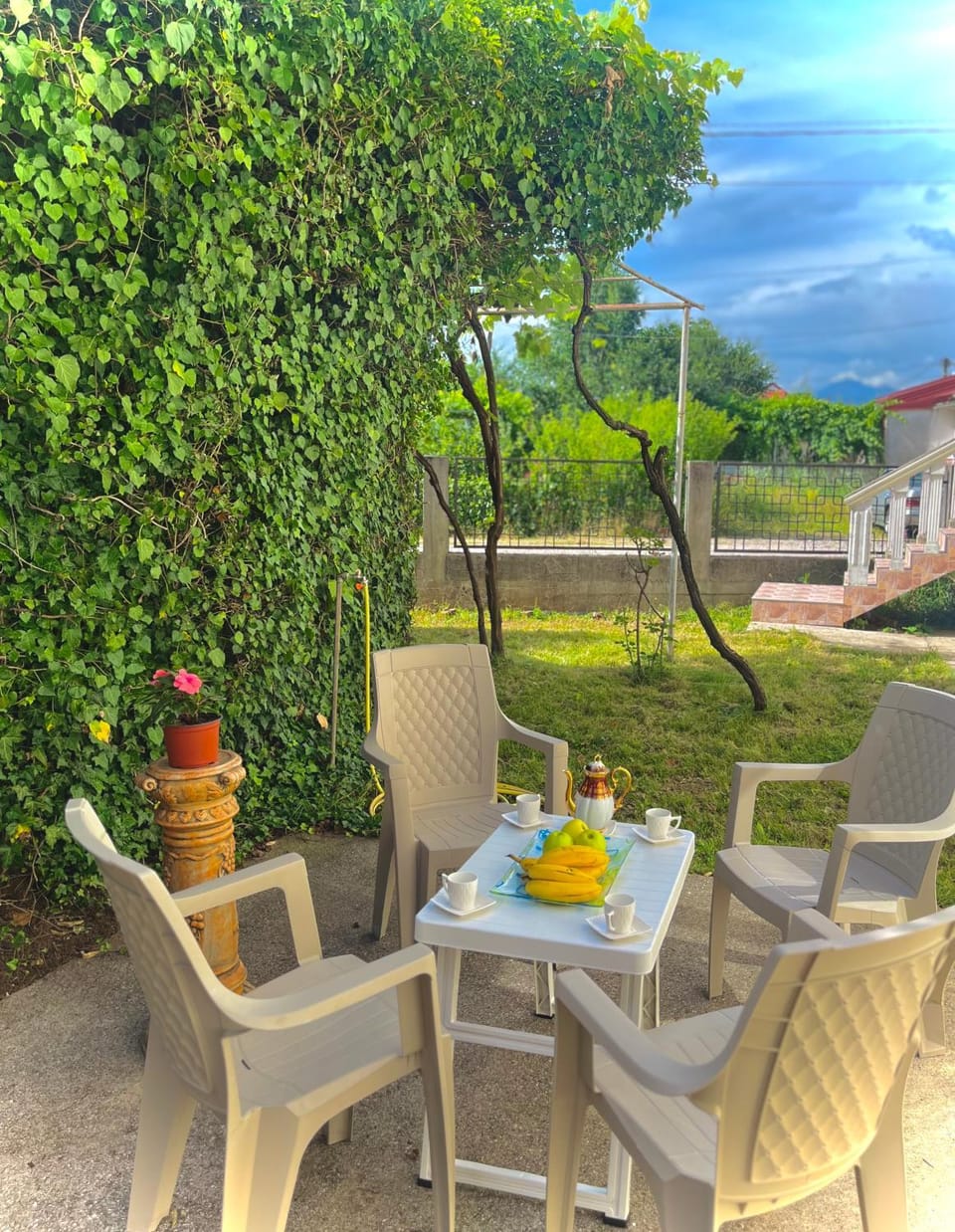 Patio, Day, Garden, Seating area, Garden view