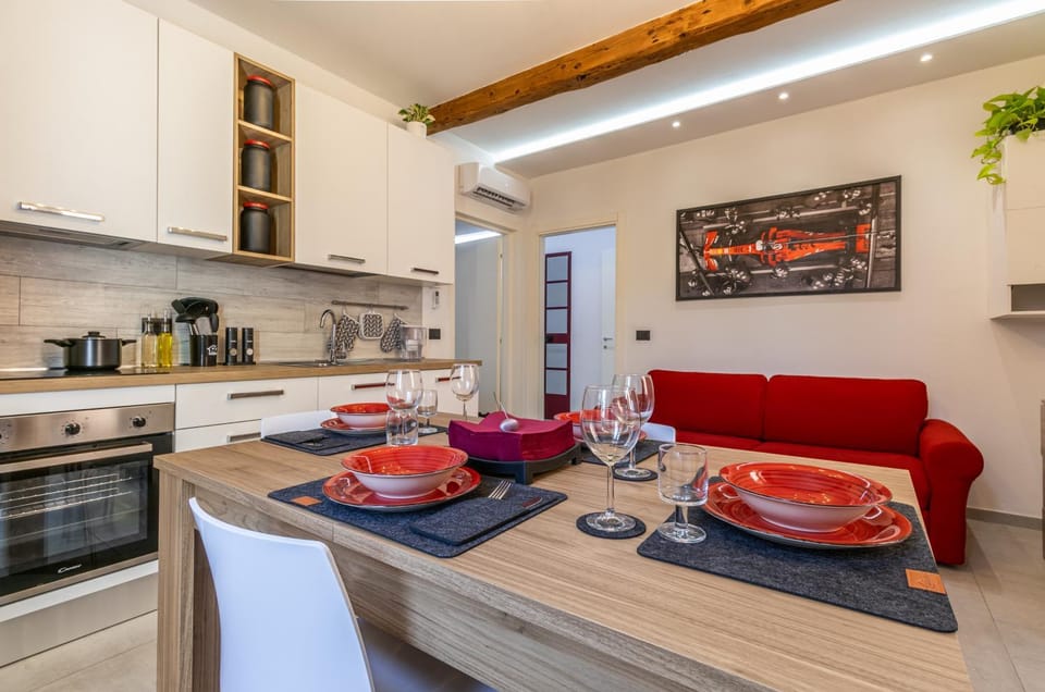 Kitchen or kitchenette, Living room, Dining area, stove