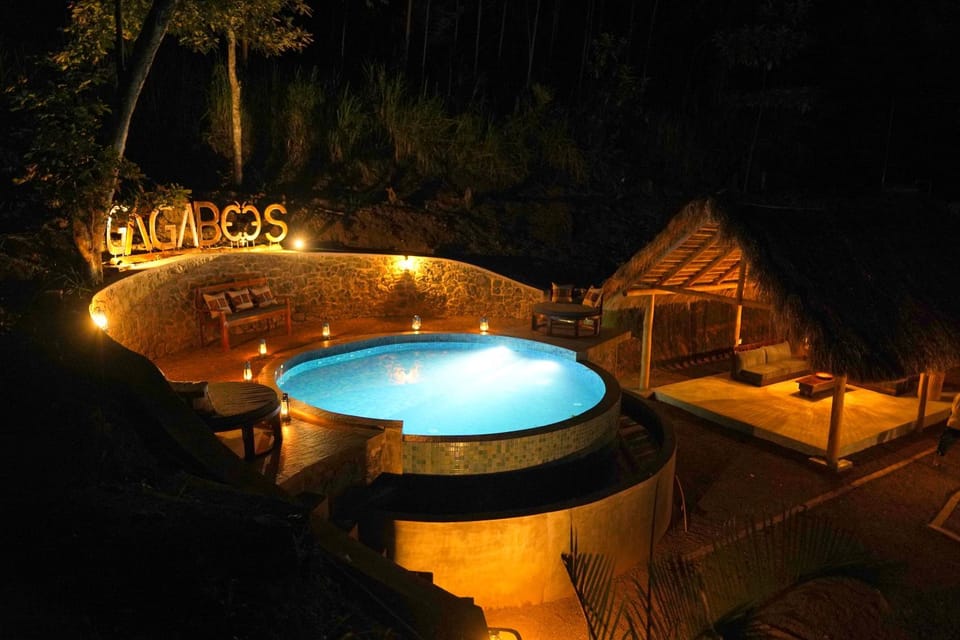 Night, Natural landscape, Pool view, Swimming pool