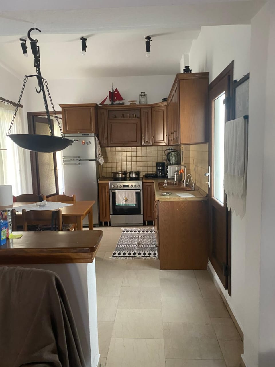 Kitchen or kitchenette, oven, stove, toaster