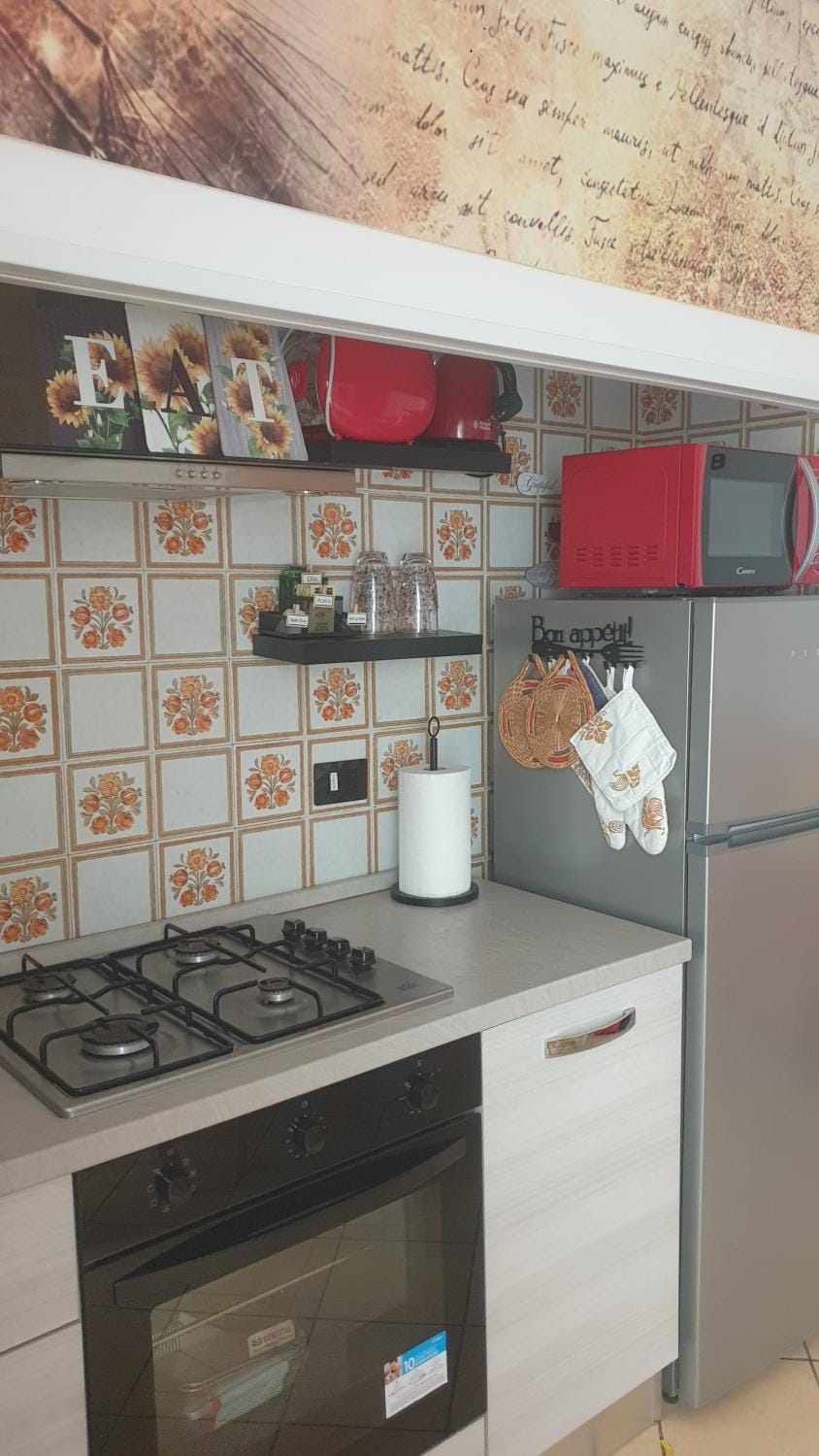 Kitchen or kitchenette, toaster