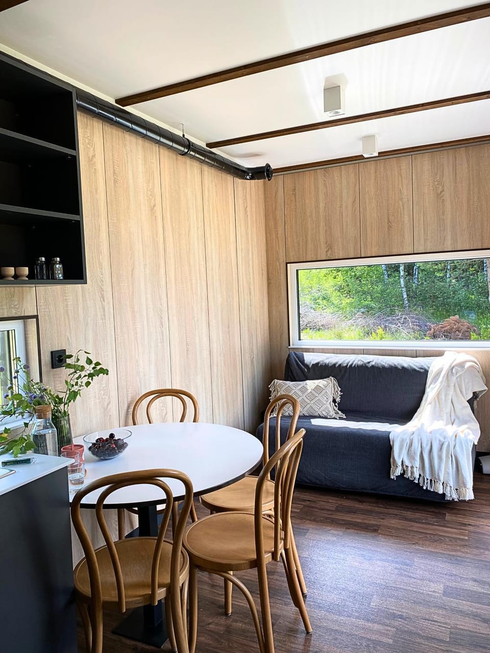 Bed, Kitchen or kitchenette, Living room, Photo of the whole room, Dining area