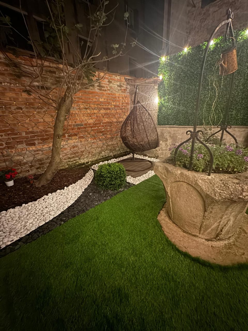 Property building, Night, Garden, Balcony/Terrace, Garden view