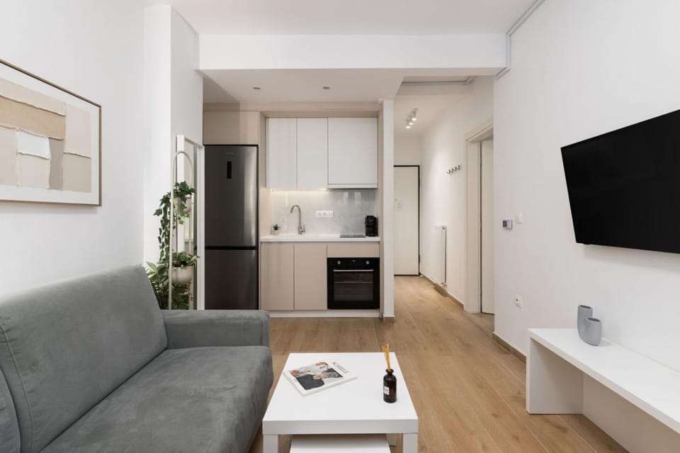 Living room, kitchen