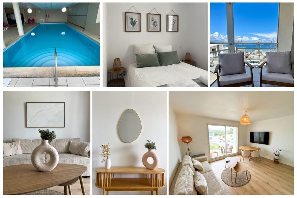 Appartement Cosy, terrasse vu mer, piscine, Sauna - WarmHouse Apartment in Plougonvelin