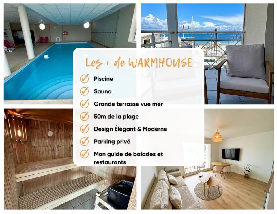 Appartement Cosy, terrasse vu mer, piscine, Sauna - WarmHouse Apartment in Plougonvelin