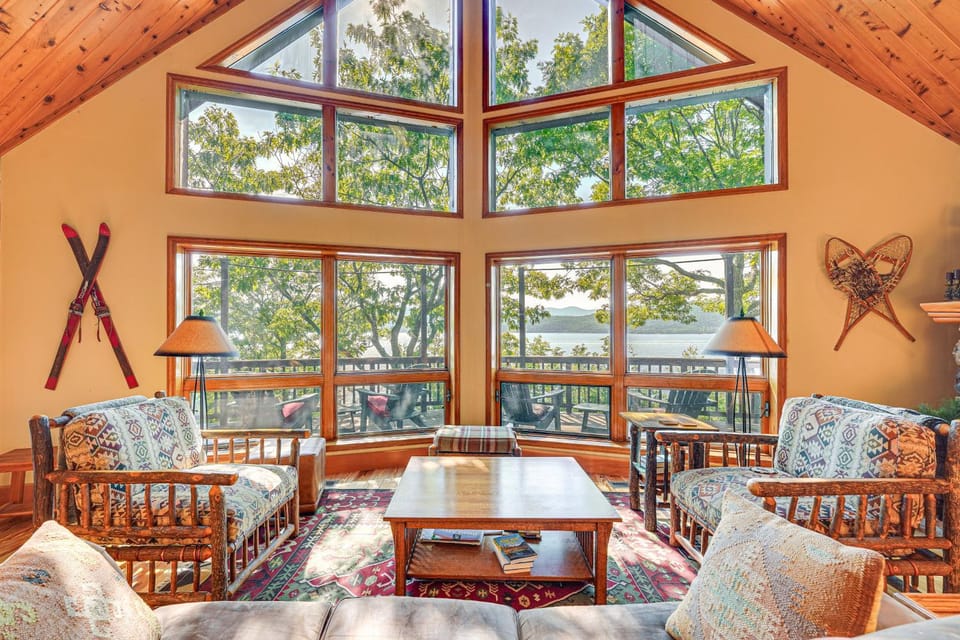 Waterfront Lake George Lodge w/ Boat Dock & Deck! House in Lake George