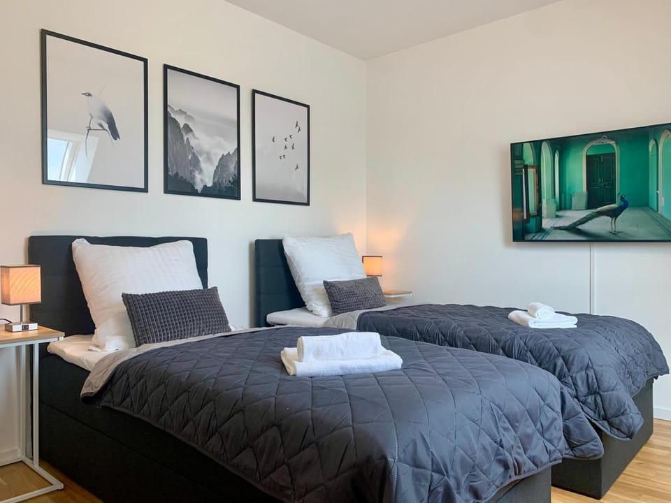 Bed, TV and multimedia, Photo of the whole room, Bedroom, towels