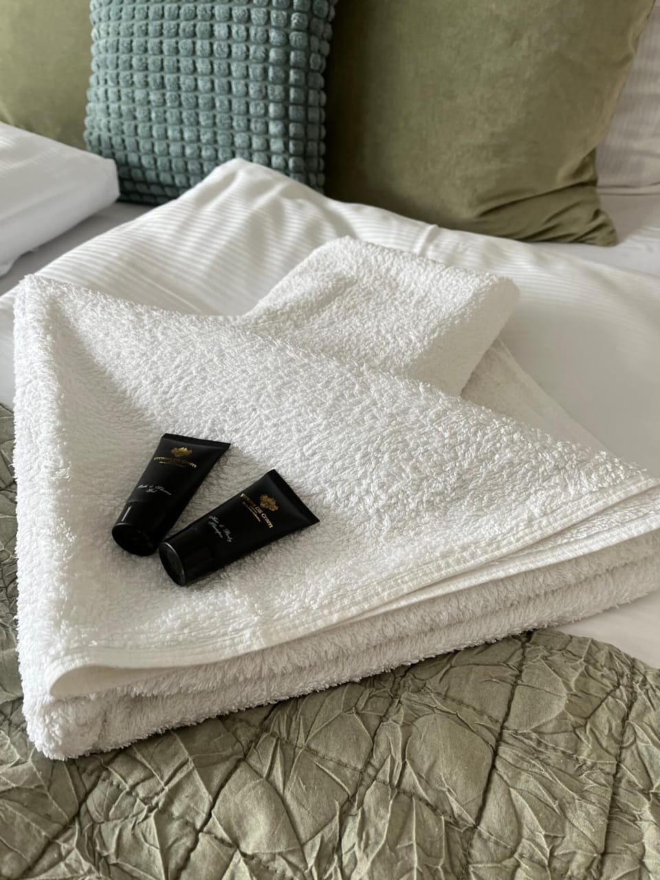 Bed, Photo of the whole room, Bedroom, towels