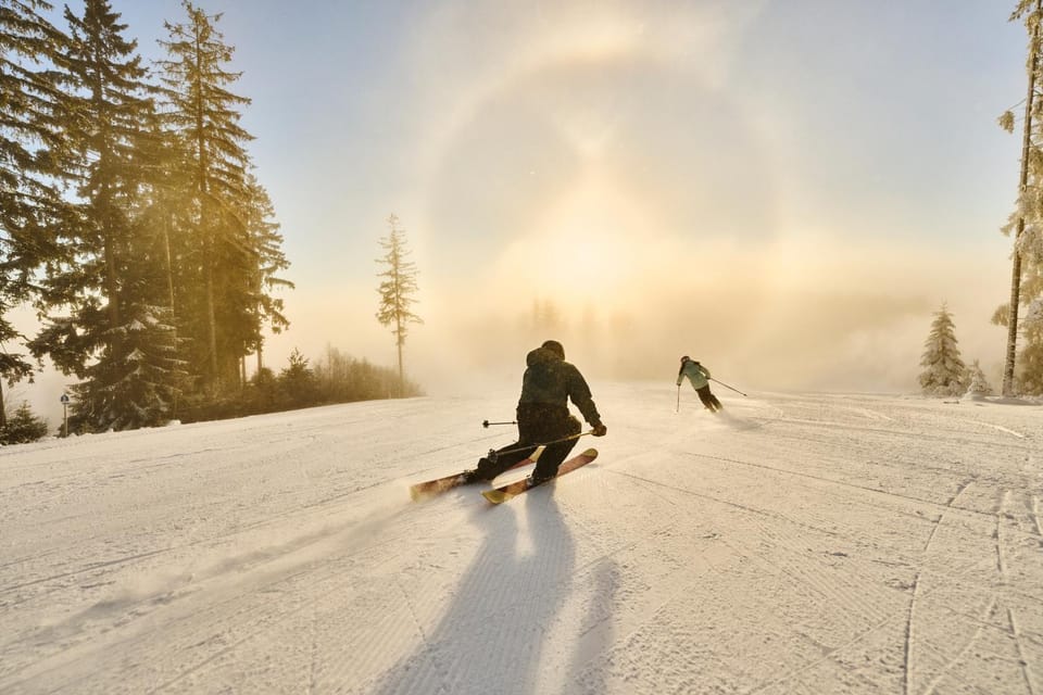 Winter, Skiing, Sunrise