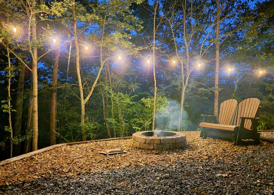 Night, fireplace