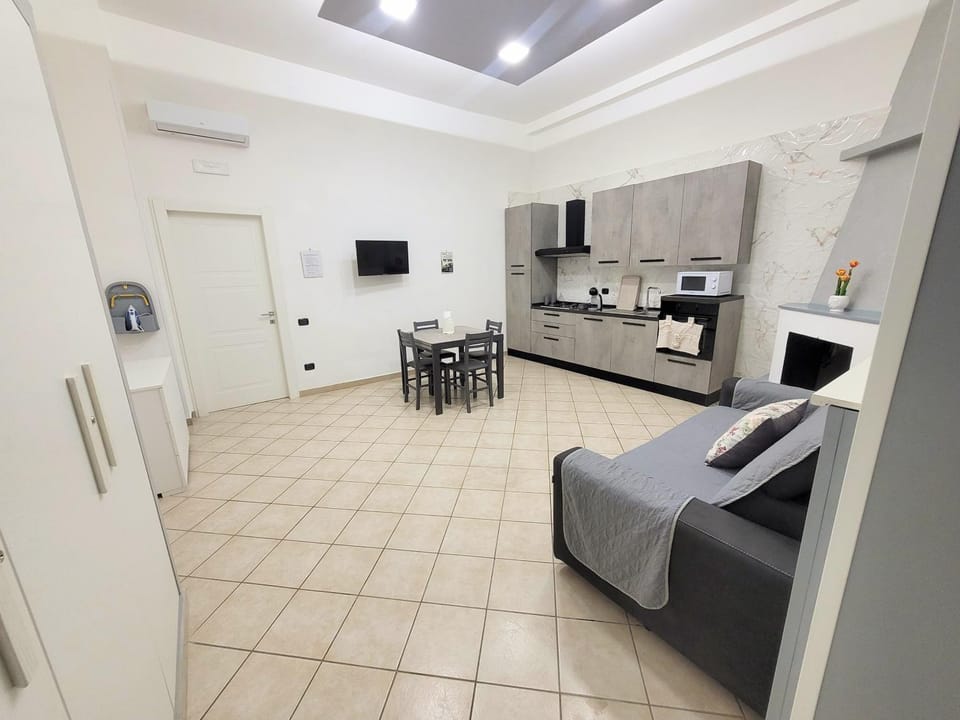 Bed, TV and multimedia, Kitchen or kitchenette, Living room, Photo of the whole room, Seating area, Dining area, oven, stove