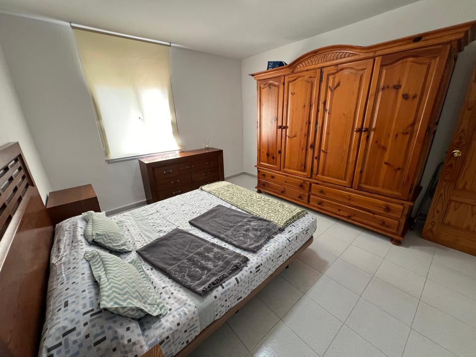 Bed, Photo of the whole room, Bedroom, towels, wardrobe