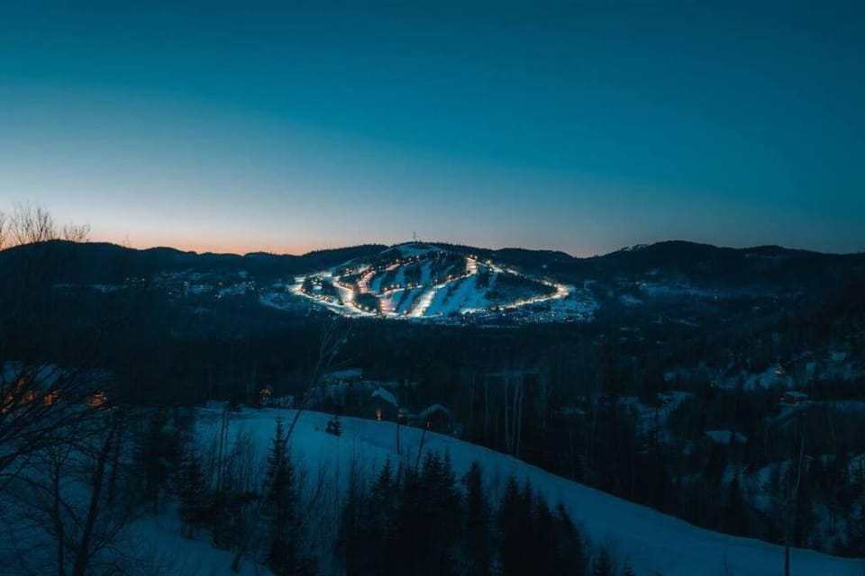 Night, Natural landscape, Winter, Mountain view