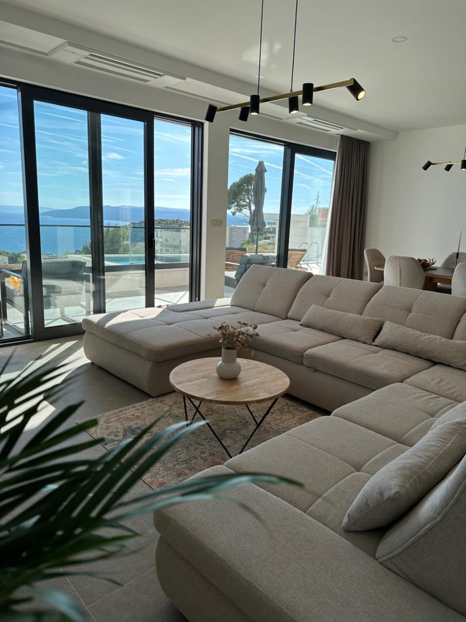 Living room, Seating area, Sea view