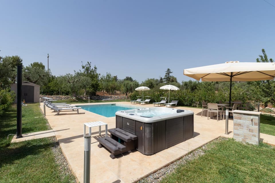 Property building, Living room, Swimming pool