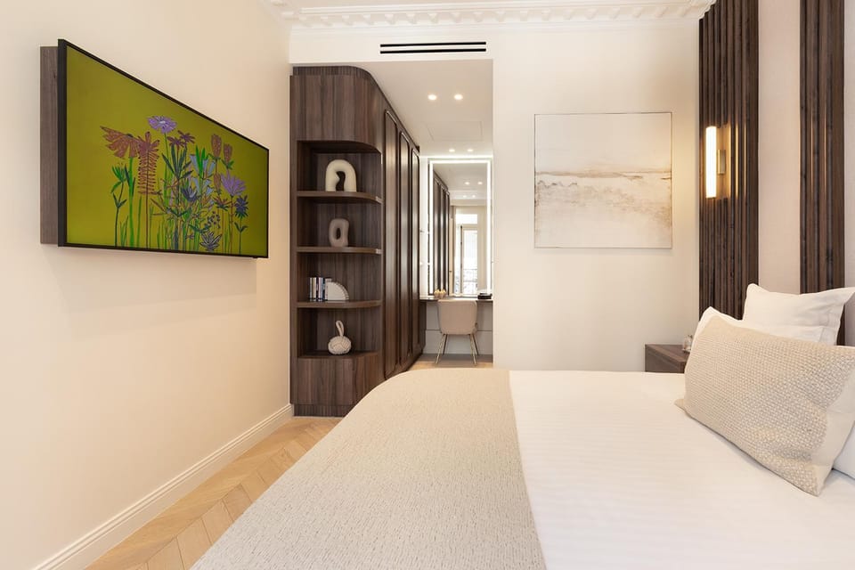 Bed, TV and multimedia, Photo of the whole room, Bedroom, air conditioner