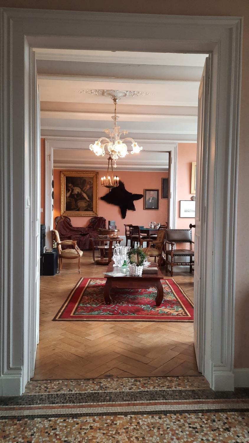 Living room, fireplace