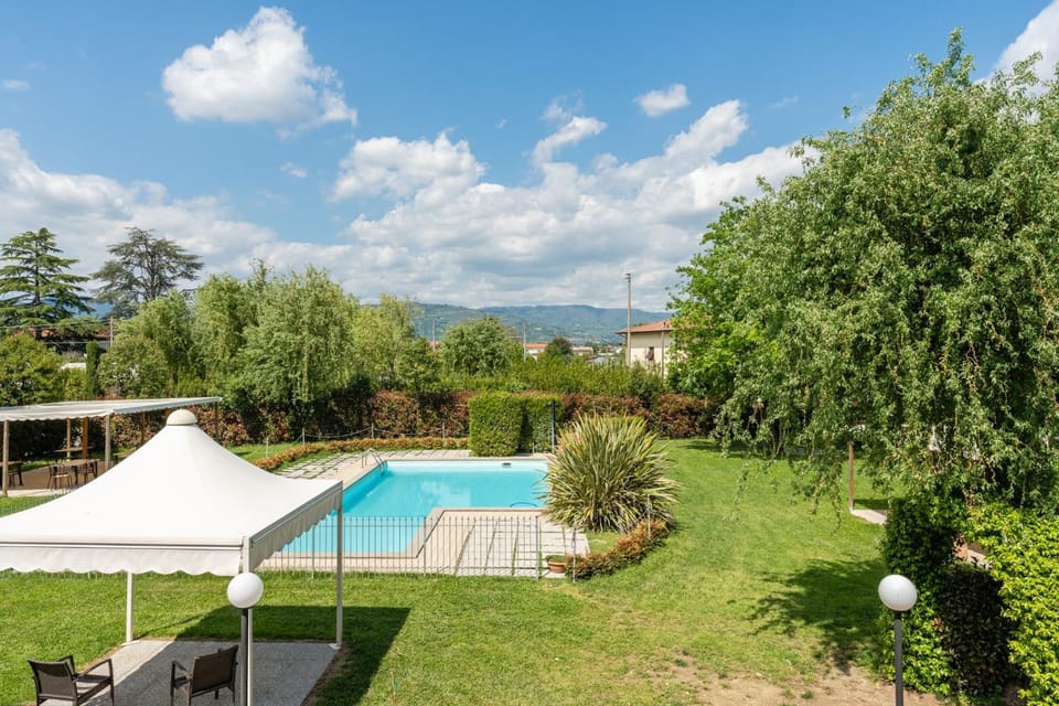 Property building, Living room, Swimming pool