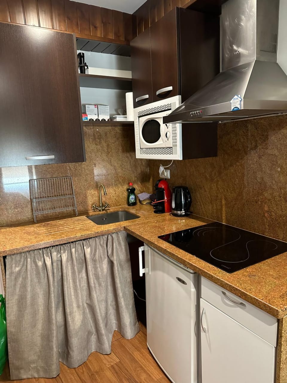 Kitchen or kitchenette, stove, toaster