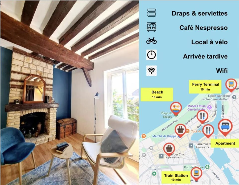 Beau 2 pièces charme et confort Apartment in Dieppe