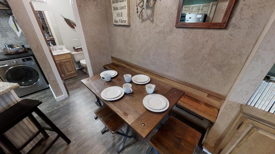Toilet, Kitchen or kitchenette, Dining area, furniture, washing machine