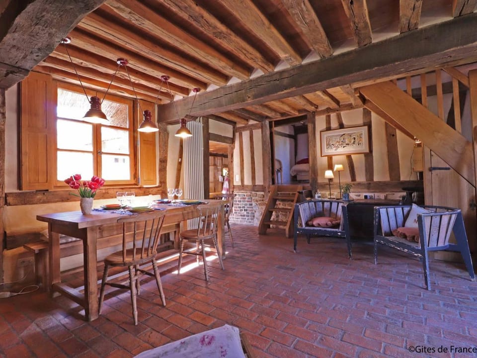 Chaumière typique avec cheminée et jardin, animaux acceptés - FR-1-497-202 House in Normandy